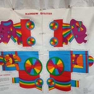 Rainbow Quilties Ranibow Railroad Craft Panel x2 Cut&Sew